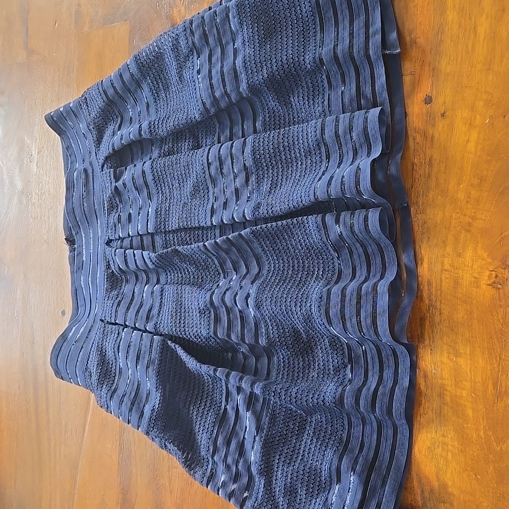 Torrid Navy Blue Mesh Pleated High Waisted A-Line Mini Skirt Size 1X